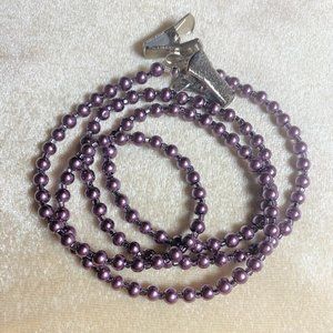 Glass Purple Pearl Eyeglass/Mask Chain #1448